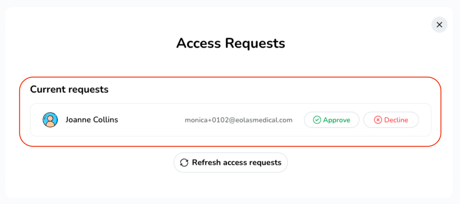 Access request screen notifications desktop